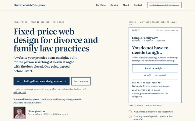 Screenshot of divorcewebdesigner.com